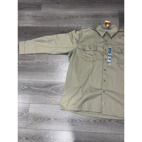 Carhartt Work Shirt Mens 3XL Button-Up Tan Long Sleeve Pockets S224 KHI Adult - Picture 3 of 8